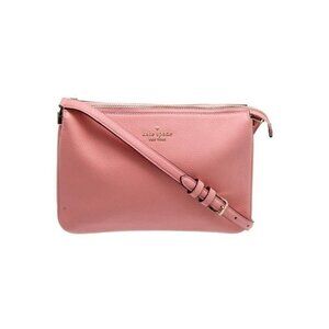 Kate Spade New York Pink Leather Crossbody Bag With Adjustable Strap & Zip Closu